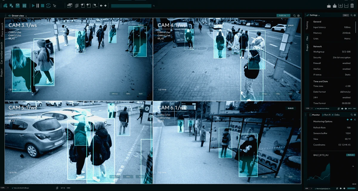 Pedestrian tracking using security cameras